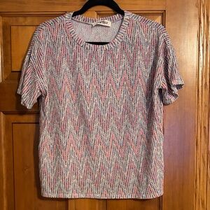 HOLLY HARPER knit chevron short sleeve top